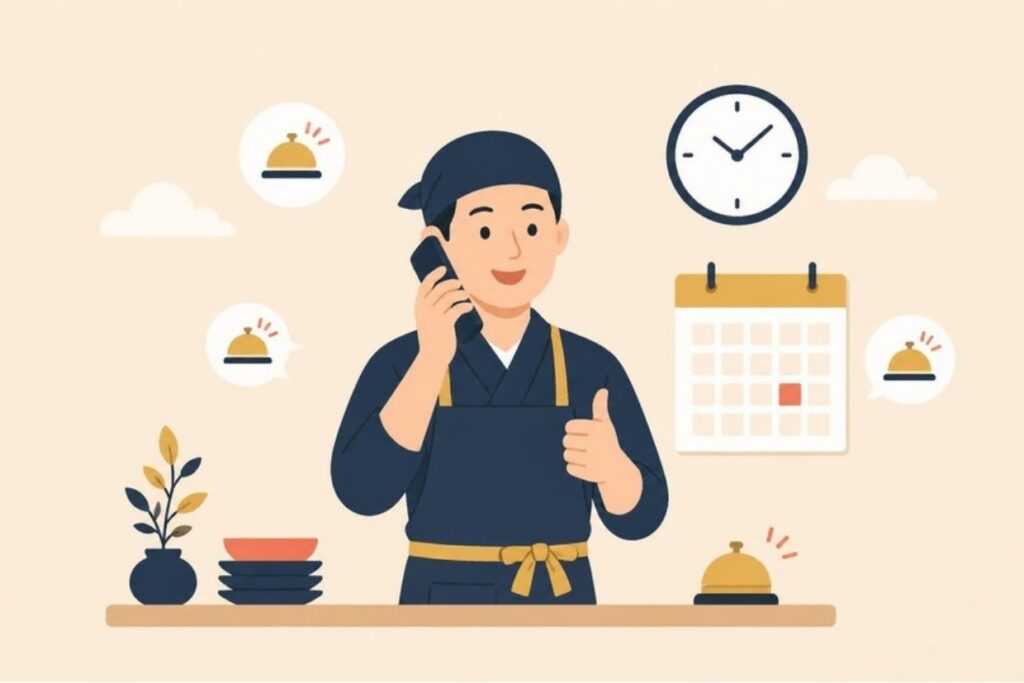 自信を持って当日予約の電話を受ける店員